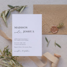 Modern Heart Calligraphy Black and White Bröllop