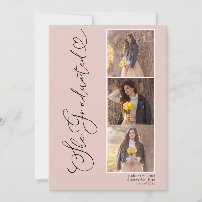 Modern Heart-fyra foto-Studentfest Inbjudningar (Framsida)