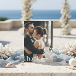 Modern Heart Minimalist Photo Wedding Tack Kort