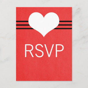 Modern Heart OSA Postcard, Red Inbjudan Vykort