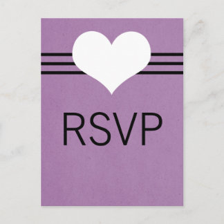 Modern Heart OSA vycard, Lila Inbjudan Vykort