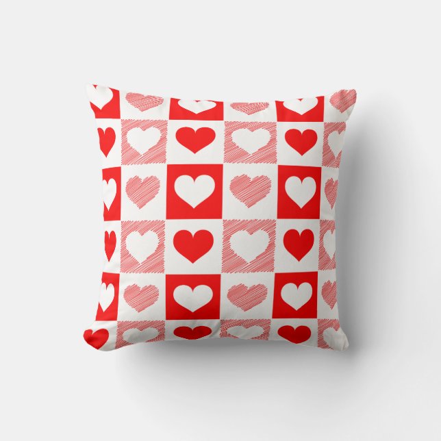Modern Heart Pattern Throw Pillow - Romantic  Kudde (Framsida)