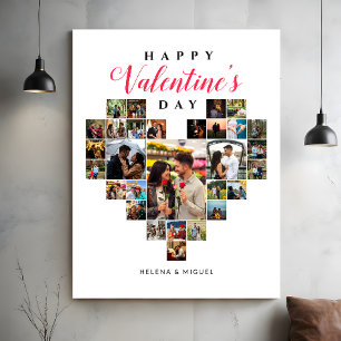 Modern Heart Photo Collage Valentines day Gift Canvastryck