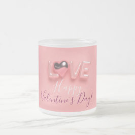  MODERN  HEART PINK VALENTINES DAY   FROSTAD GLASMUGG