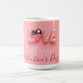  MODERN  HEART PINK VALENTINES DAY   KAFFEMUGG