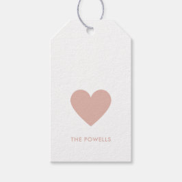 Modern Heart  Rosa Polka dots Chic Anpassningsbar Presentetikett
