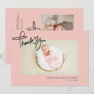 Modern Heart Script Photo Rosa Flicka Meddelande