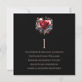 Modern Heart Shaped Rose-Wedding Seating Chart- Inbjudningar
