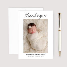 Modern Heart-skript Anpassningsbar Newborn Baby Ph Tack Kort