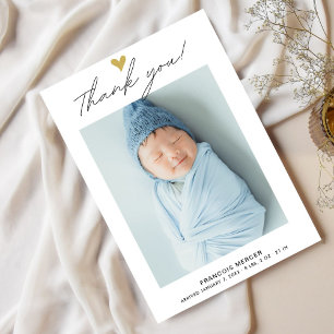 Modern Heart-skript Anpassningsbar Newborn Baby Ph Tack Kort