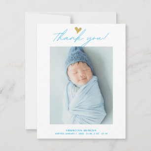 Modern Heart-skript Anpassningsbar Newborn Baby Ph Tack Kort