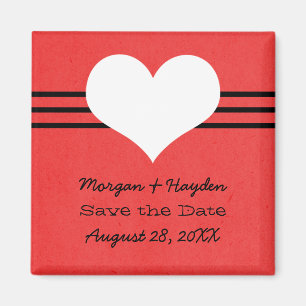 Modern Heart Spara datum magneter, Red Magnet