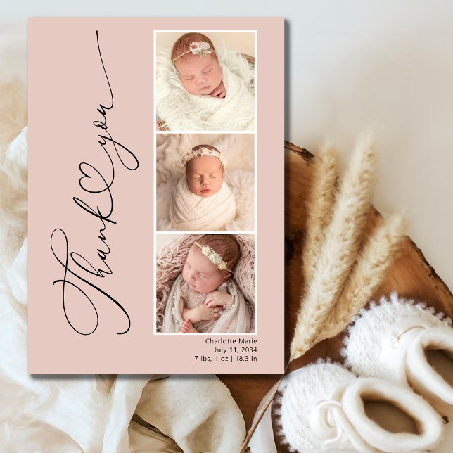 Modern Heart Three Photo Baby - tackkort Tack Kort (Skapare uppladdad)