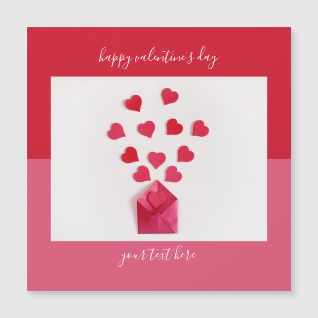 Modern Hearts Colorblock Valentines Day Card (Framsida)