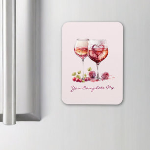 Modern Hearts Cute Red Valentines day-årsdag Magnet