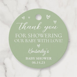 Modern Hearts Hej Baby Shower Tack Gåvor Etiketter