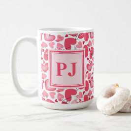 Modern Hearts Pattern Valentines   Kaffemugg