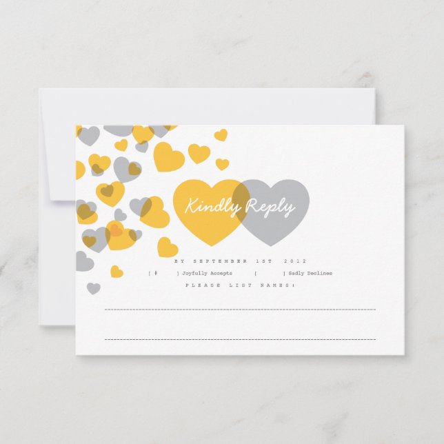 Modern Hearts-svarskort OSA Kort (Framsida)