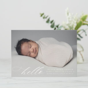 Modern Hej Birth Annouement Meddelande
