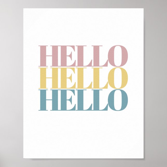 Modern Hej, fet Färg-minimalistisk Poster (Framsidan)
