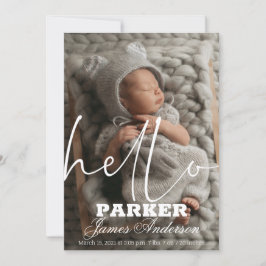 Modern Hej Foto Birth Notice Inbjudningar