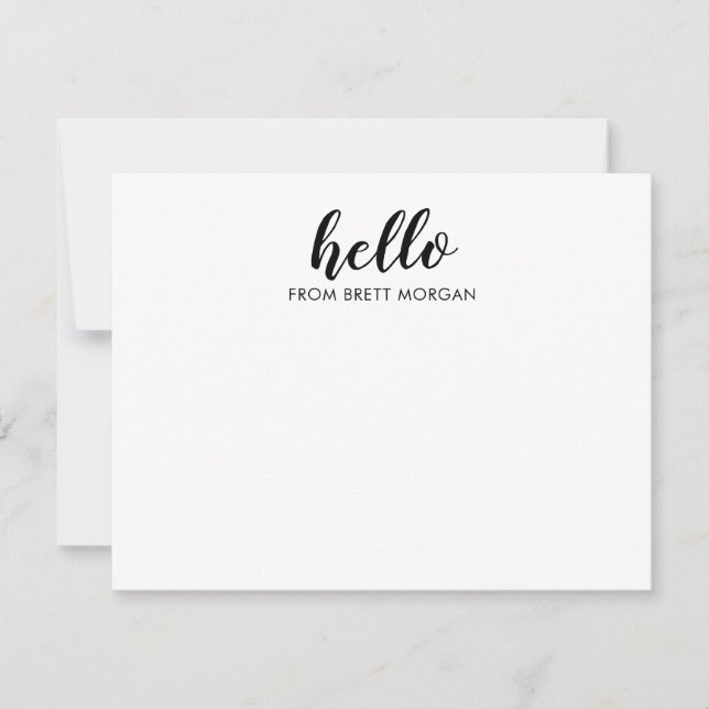 Modern Hej Namn-typografi Anteckningskort (Framsida)