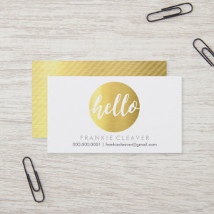 MODERN HEJ SCRIPT hand plockade fet guld-folie Visitkort