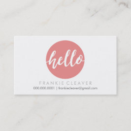 MODERN HEJ SCRIPT hand plockade fet korall Visitkort