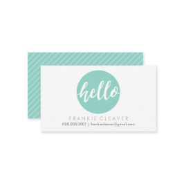 MODERN HEJ SCRIPT hand plockade fet, söt mynta, Visitkort