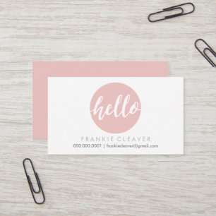 MODERN HEJ SCRIPT hand plockade fold spot baby ros Visitkort