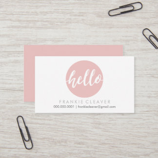 MODERN HEJ SCRIPT hand plockade fold spot baby ros Visitkort