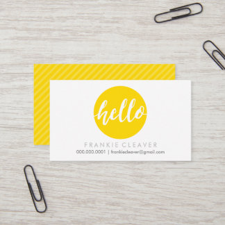 MODERN HEJ SCRIPT hand plockade-gult med fetstil Visitkort