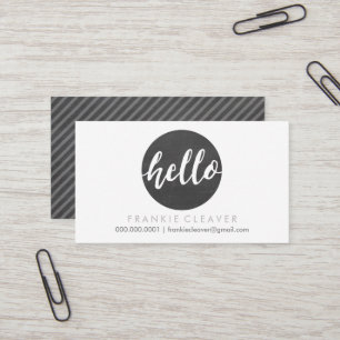 MODERN HEJ SCRIPT handritad fet spotschalkboard Visitkort