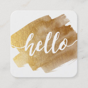 MODERN HEJ SCRIPT luxe guld penseldrag Fyrkantigt Visitkort