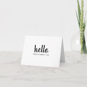 Modern Hej Simple Bold Script Typography Namn Anteckningskort