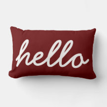 Modern Hej Typography Lumbar Pillow