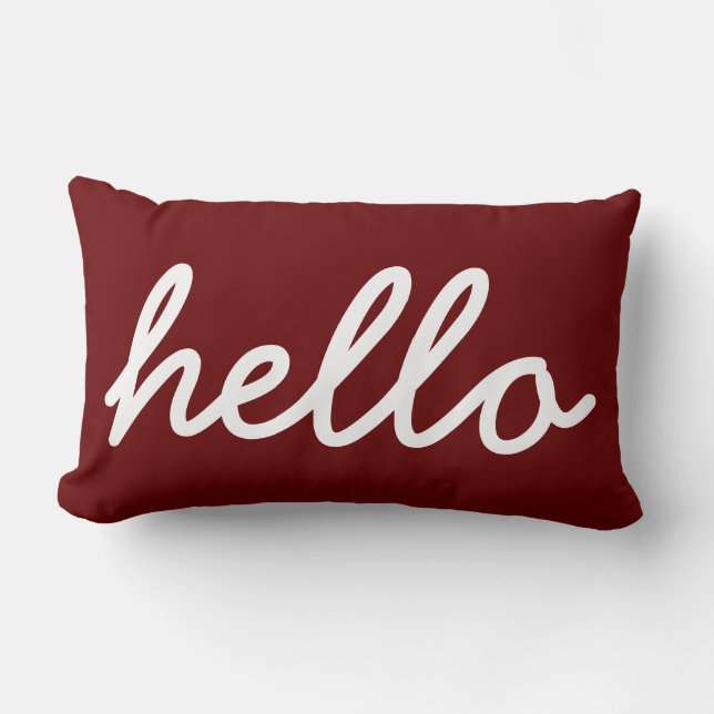 Modern Hej Typography Lumbar Pillow Lumbarkudde (Framsida)