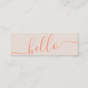 Modern hej vår orange utom typografi mini visitkort