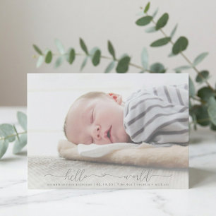 Modern Hej Världen Skript Foto Födelse Tillkännagi Meddelande