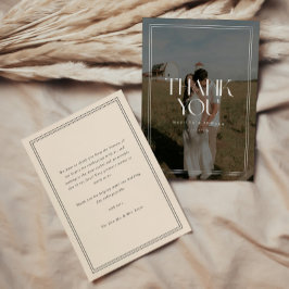 Modern Helbildsöverlägg Fettypsnitt Bröllop Tack Kort