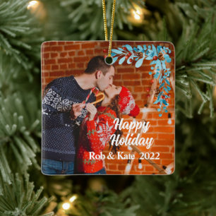 Modern helgdag av säsong-julmas mistletoe julgransprydnad keramik
