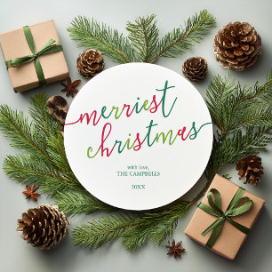 Modern Helgdag av skriften "Merriest jul" - foto