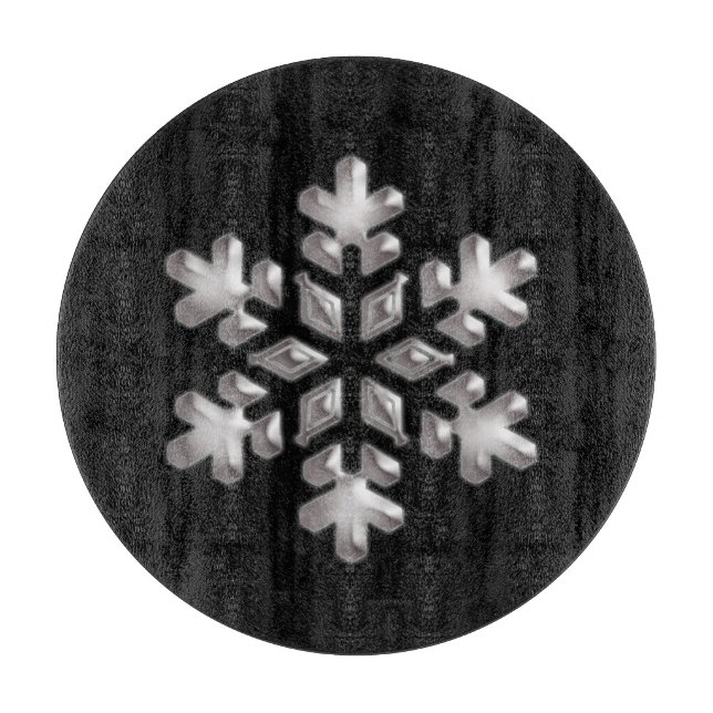 Modern Helgdag Black and White Snowflake (Framsidan)