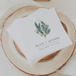 Modern Helgdag Bröllop Pappersservett