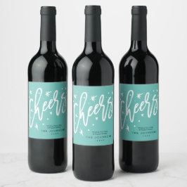 Modern Helgdag Cheers | Grannklienten och Vinflaska Etikett