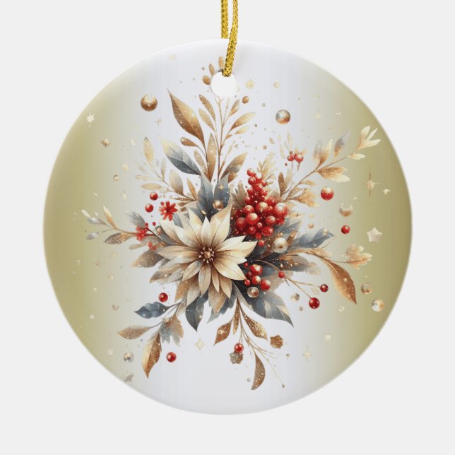 Modern Helgdag Flowers Ornament (Framsidan)