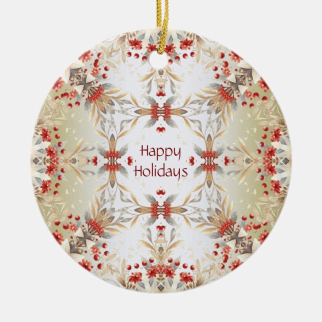 Modern Helgdag Flowers Ornament (Framsidan)