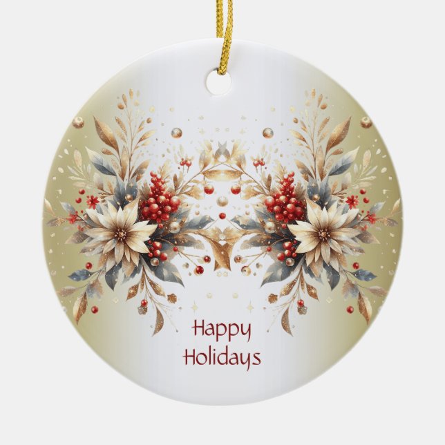 Modern Helgdag Flowers Ornament (Framsidan)