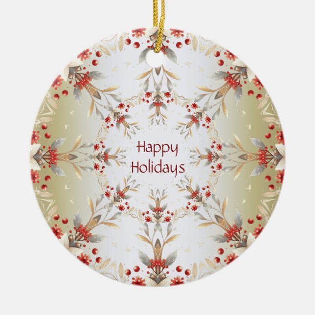 Modern Helgdag Flowers Ornament (Framsidan)