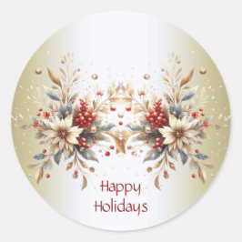 Modern Helgdag Flowers Sticker Runt Klistermärke